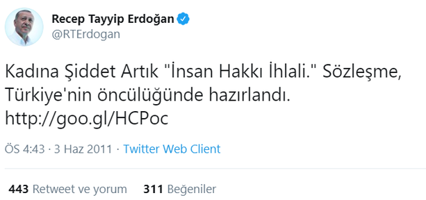 tayyip erdoğan ın istanbul sözleşmesi paylaşımı