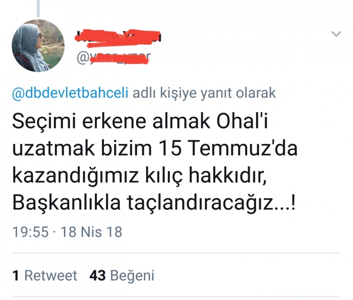 erken seçim ve ohal 15 temmuzun kılıç hakkıdır