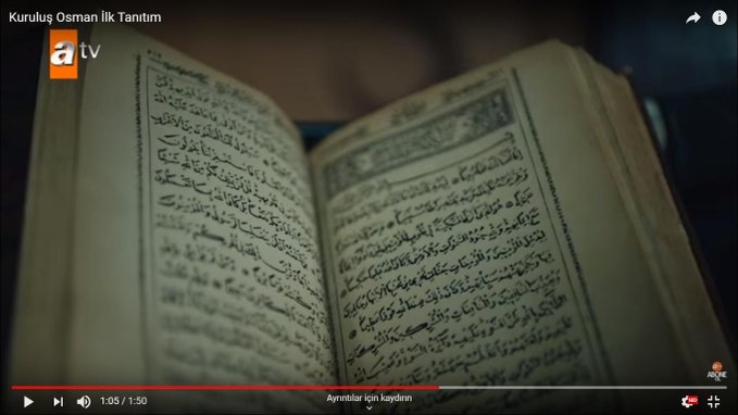 kuruluş osman dizisindeki kuran ı kerim