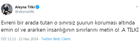 aleyna tilki nin 2014 te söylediği felsefik söz
