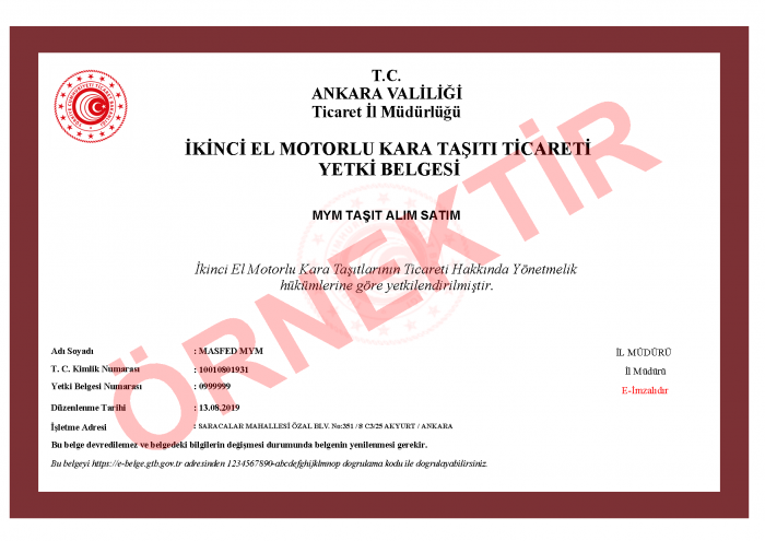 2 nci el araç satışta yetki belgesi mecburiyeti