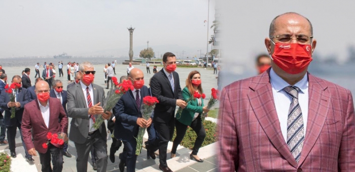 chp nin kullandığı türk bayraklı maske