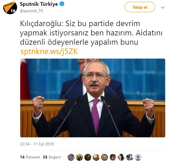 aidatını ödeyenlerle devrim yapmaya hazırım