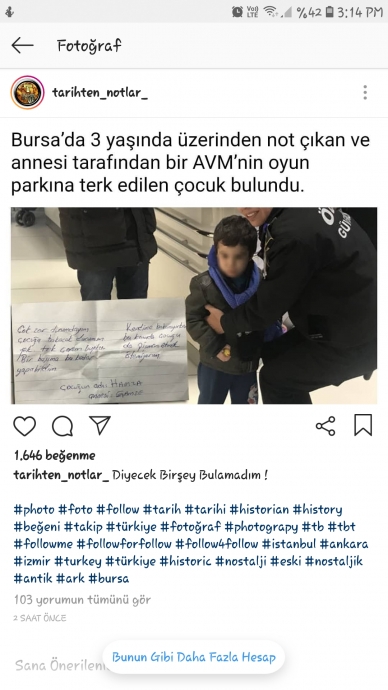avm de terk edilen küçük çocuk