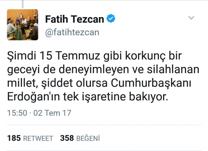 fatih tezcan ın kılıçdaroğlu nu ölümle tehdidi