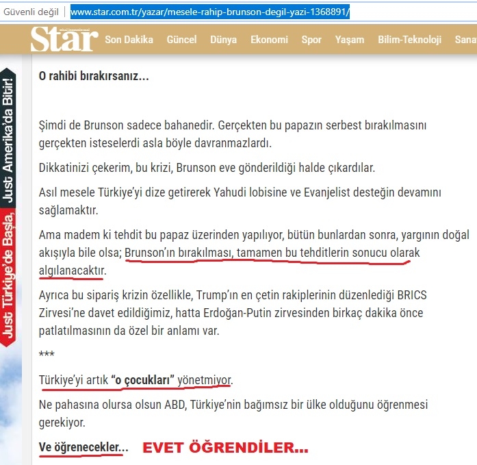 papaz brunson u bırakanlar o çocuğudur