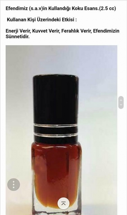 peygamber efendimizin kullandığı esans 300 tl