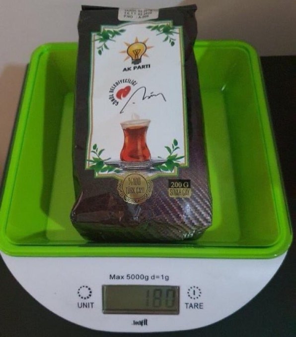 rte nin keyif çayının gramajının eksik çıkması