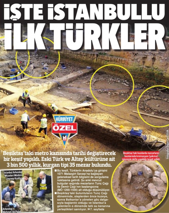 istanbul da bulunan 3500 yıllık türk kurganı
