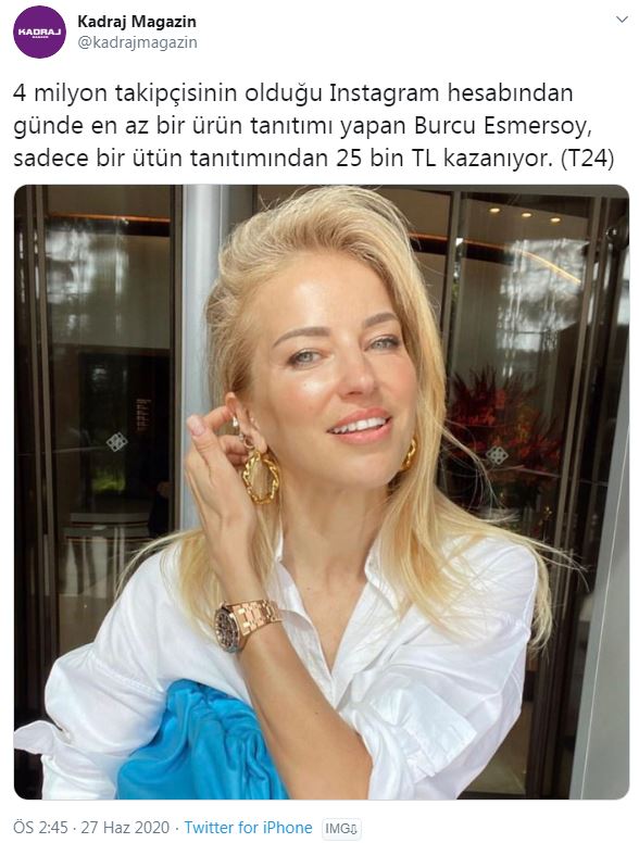 Burcu Esmersoy Un Instagram Dan Kazandığı Para Uludağ Sözlük 2085