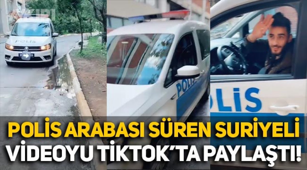 istanbul da polis arabasını süren suriyeli