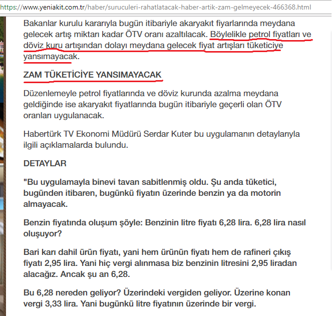 bundan böyle akaryakıta zam gelmeyecek