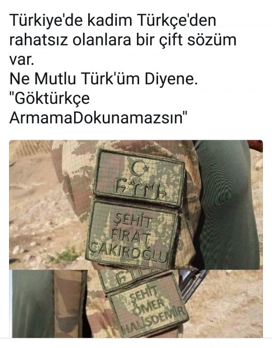 göktürkçe armama dokunamazsın