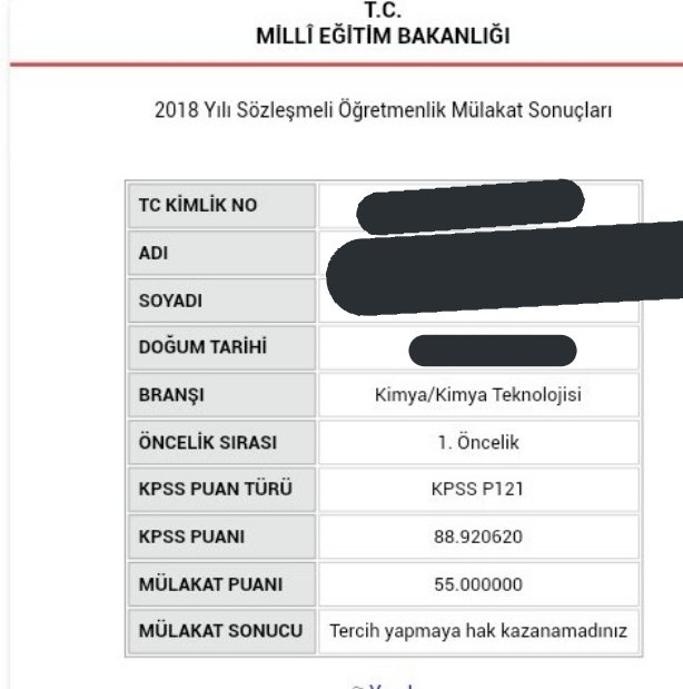 kpss de üçüncü olup mülakatta elenen öğretmen