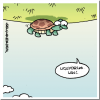 bir kaplumbağayı ters çevirip kaçmak