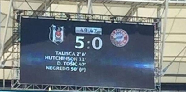 beşiktaş ın skorboard ı 5 0 yapması