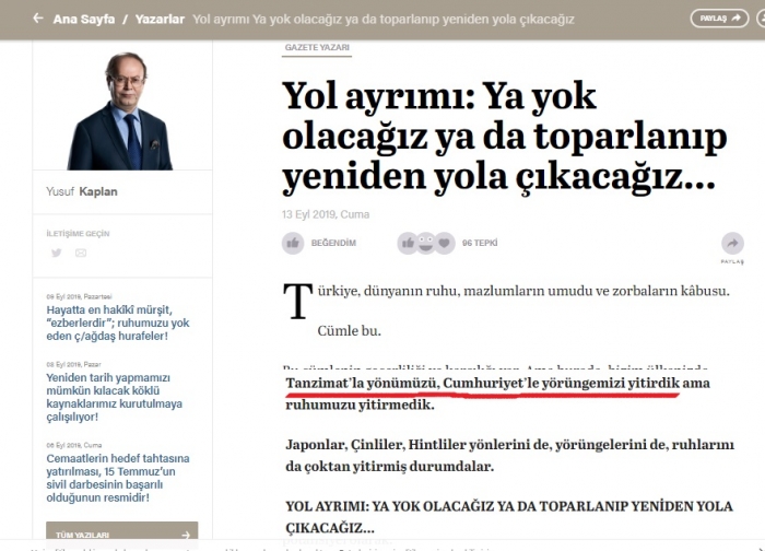 cumhuriyetle birlikte yörüngemizi kaybettik
