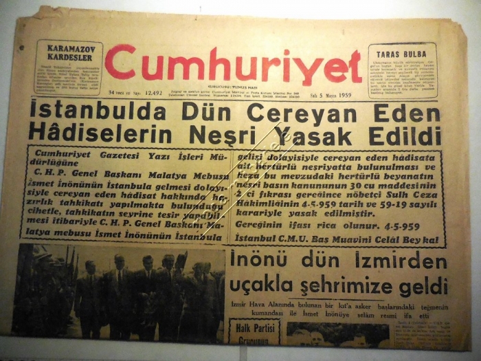 1 mayıs 1959 ismet inönü nün taşlanması