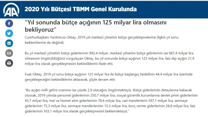 2020 de 125 milyar zarar etmeyi hedefleyen ülke