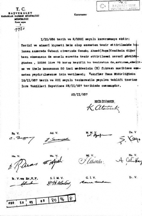atatürk ün tamir ettirdiği camiler