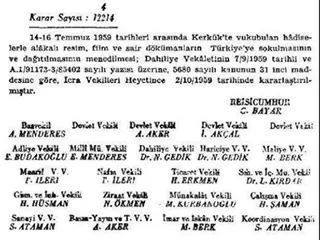 menderes hükümetinin kerkük katliamı yayın yasağı