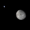 uzaydan ay ve dünyanın fotoğrafı