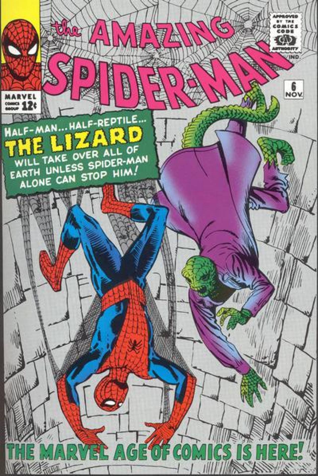 Ящера читать. Обложки комиксов человека-паука Стив Дитко. Amazing Spider man 1 комикс. Человек паук ящер комикс первое появление. Spider man 1963.