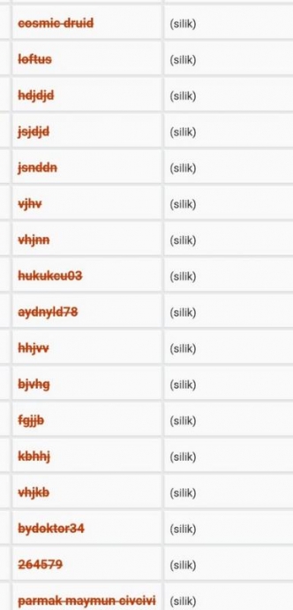 hdjd vsvh vjnn şeklinde nick alan çaylak hesaplar