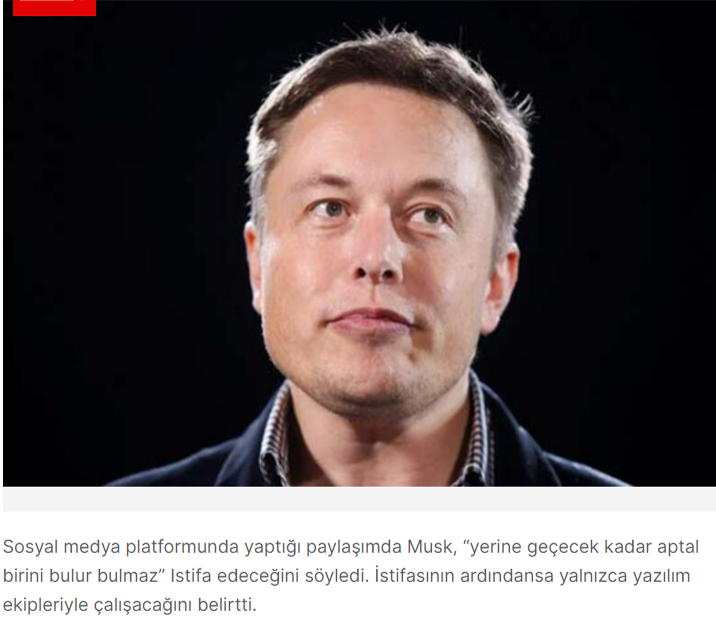 Elon Musk ın Twitter Ceo Luğundan Istifa Etmesi Uludağ Sözlük Galeri