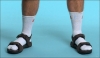 sandaletin içine çorap giyen erkek