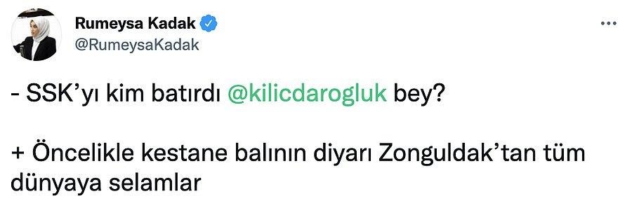 akp li rümeysa kadak ın kılıçdaroğlu tweeti