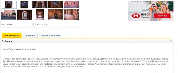sahibinden com da satılan mimar sinan eseri