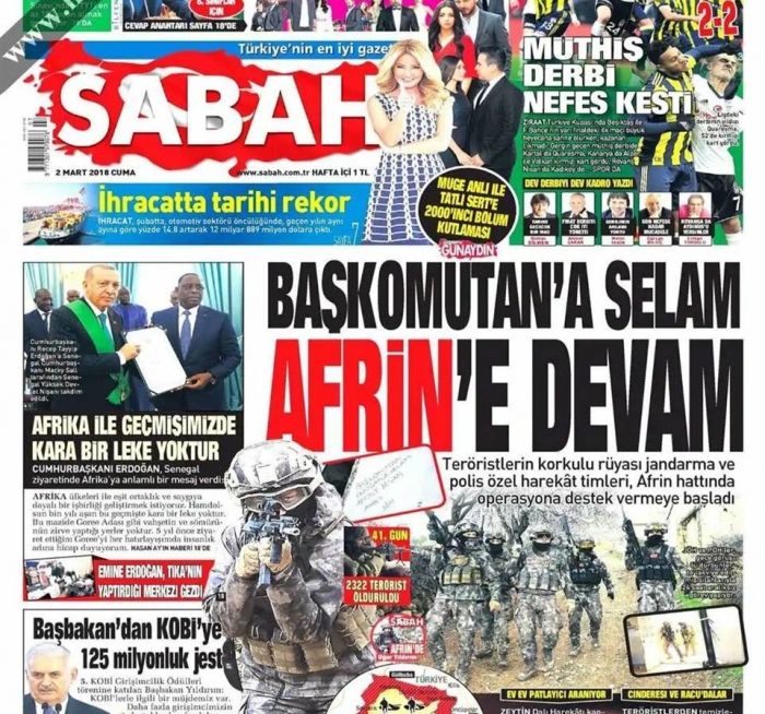 2 mart 2018 yandaş gazete manşetleri