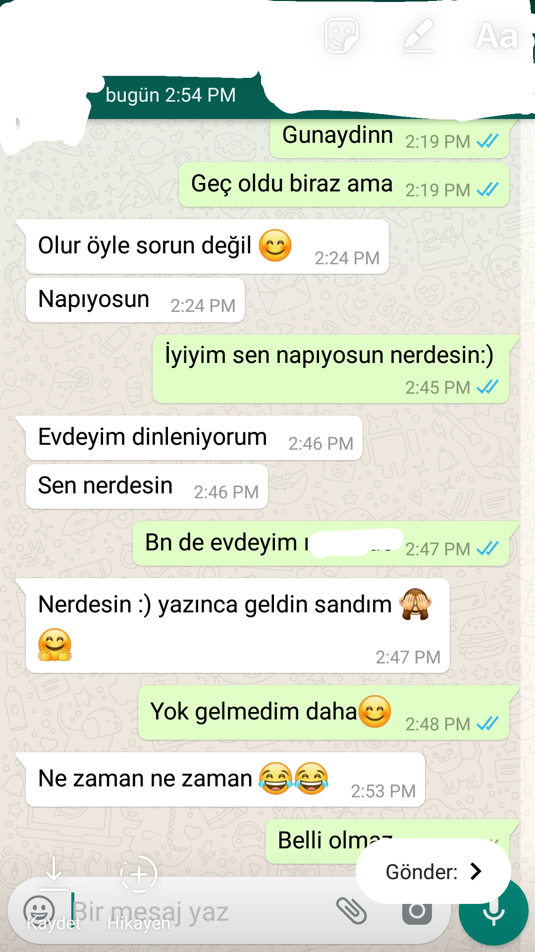 18 whatsapp konuşmaları