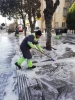uşak belediyesinin fırça sabunla şehri yıkaması