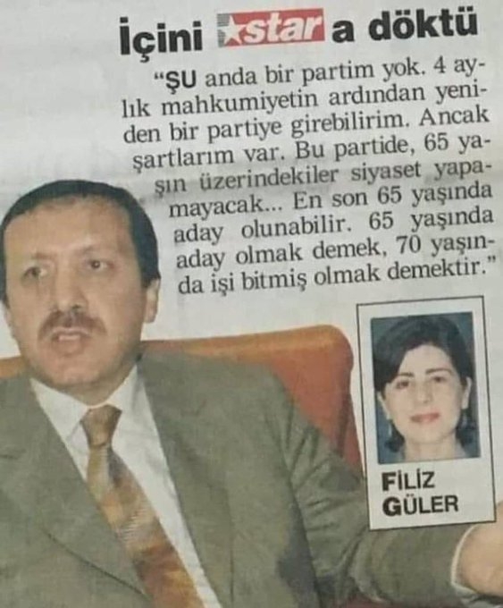 65 yaşın üzerindekiler siyaset yapamayacaklar