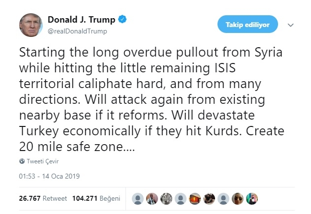 ülkesini tehdit eden adama desteğe hazırız demek