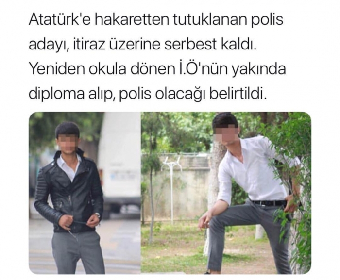atatürk e hakaret zanlısı polis adayı