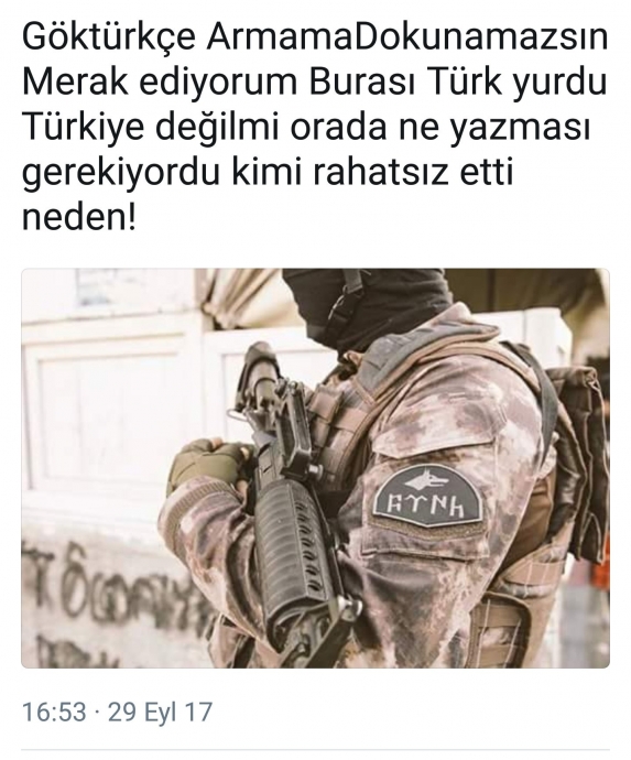 göktürkçe armama dokunamazsın