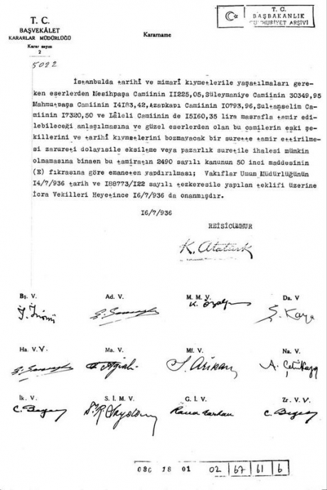 atatürk ün tamir ettirdiği camiler