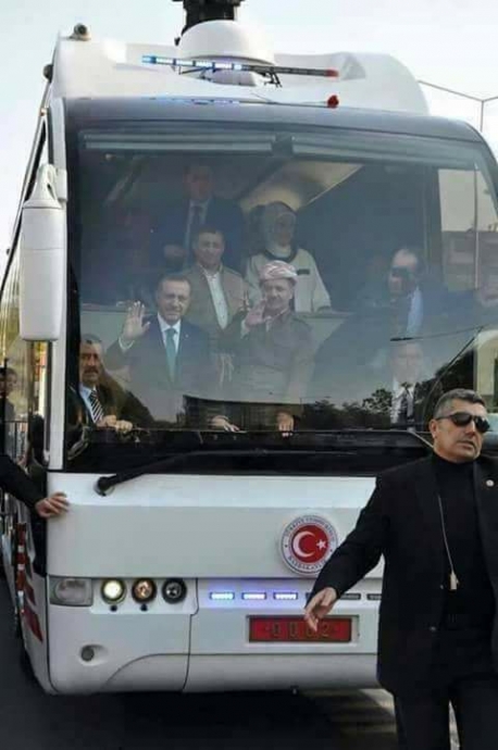 erdoğan ve barzani yi bir arada gösteren fotoşop