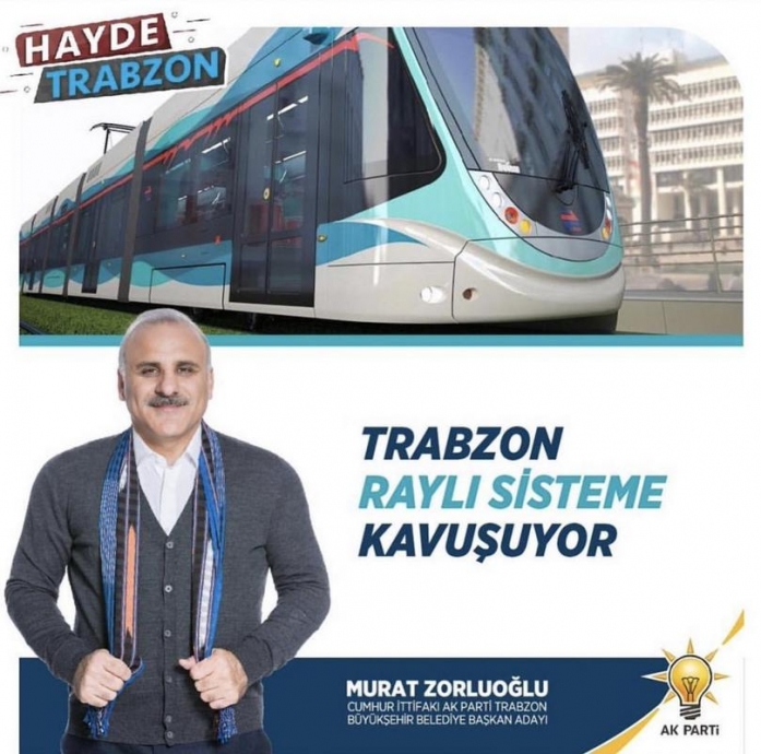 akp trabzon adayının raylı sistem seçim afişi