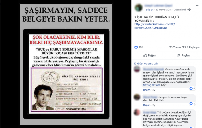 erdoğan ın masonlar locası kartı bulunduğu iddiası