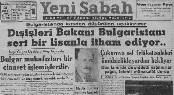 bulgaristan ın 2 türk uçağını düşürmesi