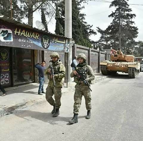 afrin de kaldırıma tank park eden mehmetçik