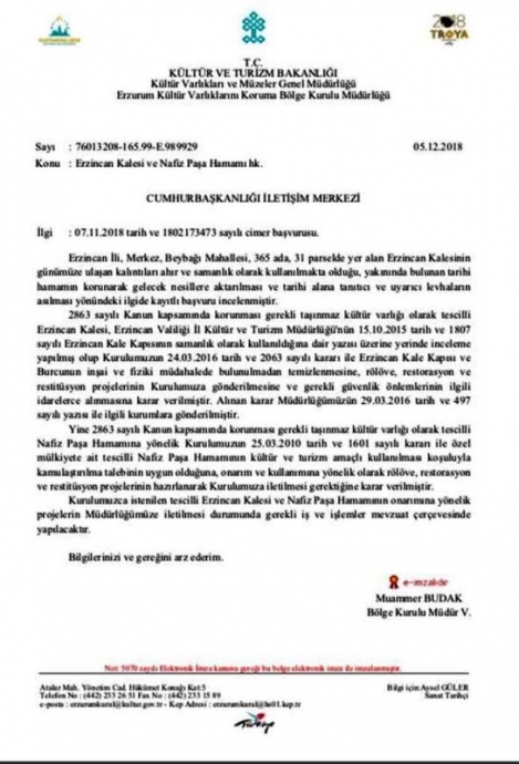 erzincan kalesinin ahır yapılması