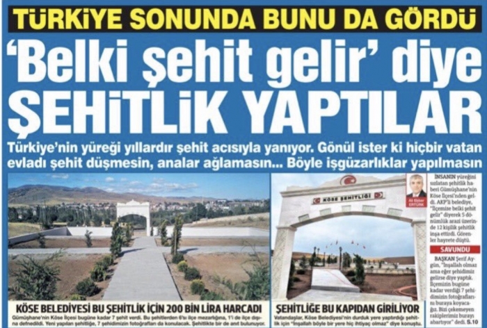 şehidi olmayan ilçeye şehitlik yaptırmak