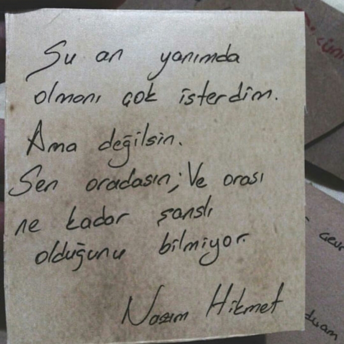 ben bu yazıyı sana yazdım